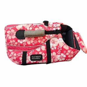 Outward Hound Coral Pink Floral Dog Float Vest Hawaiian